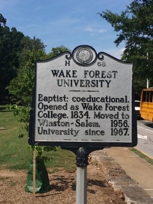 Wake Forest University Marker image. Click for full size.