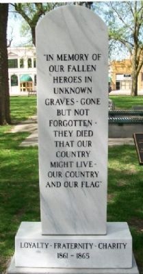 New Civil War Monument. Click for full size. New Civil War Monument image. Click for full size.