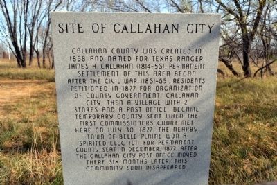 Site of Callahan City Marker image. Click for full size.
