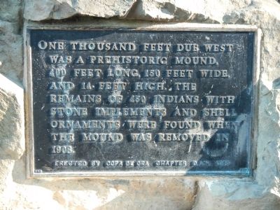 Prehistoric Indian Mound Marker. Click for full size. Prehistoric Indian Mound Marker image. Click for full size.