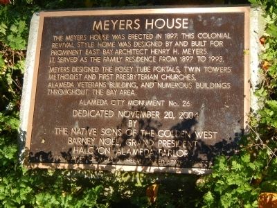 Meyers House Marker image. Click for full size.
