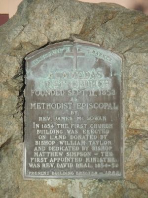 Alameda’s First Church Marker image. Click for full size.
