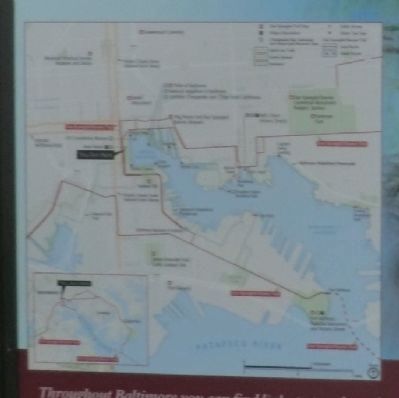Close up of map on the Baltimore Turns the Tide Marker image. Click for full size.