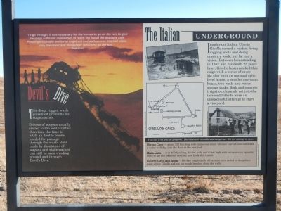 Devil’s Dive / The Italian Underground Marker. Click for full size. Devil’s Dive / The Italian Underground Marker image. Click for full size.