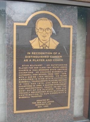 Stan Wilfahrt Marker. Click for full size. Stan Wilfahrt Marker image. Click for full size.