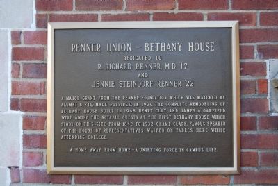 Renner Union - Bethany House Marker. Click for full size. Renner Union - Bethany House Marker image. Click for full size.
