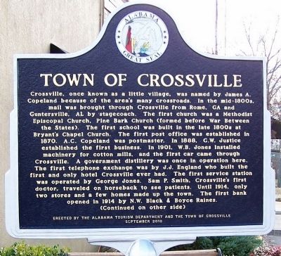 Town of Crossville Marker, front image. Click for full size.
