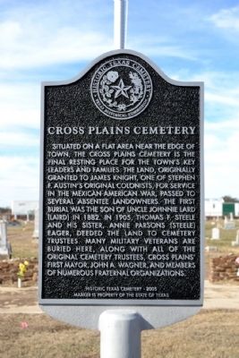 Cross Plains Cemetery Marker image. Click for full size.