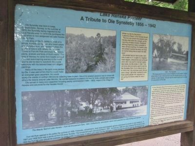 Lake Hanska Pioneer Marker. Click for full size. Lake Hanska Pioneer Marker image. Click for full size.
