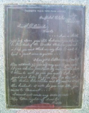 Excerpts from Grace Bedell's Letter to Lincoln on Monument. Click for full size. Excerpts from Grace Bedell's Letter to Lincoln on Monument image. Click for full size.