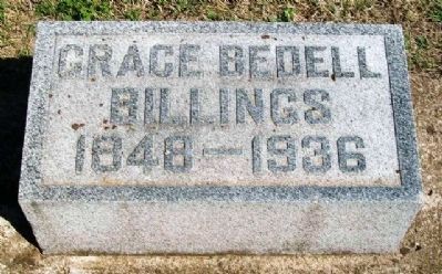 Grace Bedell Billings Grave Marker in Delphos Cemetery image. Click for full size.