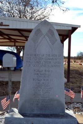 Pioneer Cemetery War Memorial Marker. Click for full size. Pioneer Cemetery War Memorial Marker image. Click for full size.
