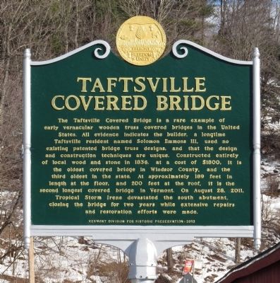 Taftsville Covered Bridge Marker image. Click for full size.