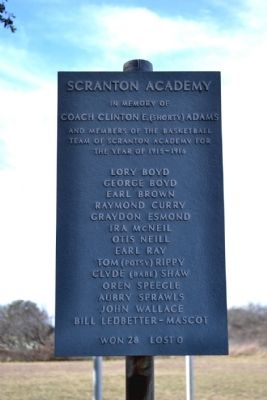 Scranton Academy Basketball Team Commemoration image. Click for full size.