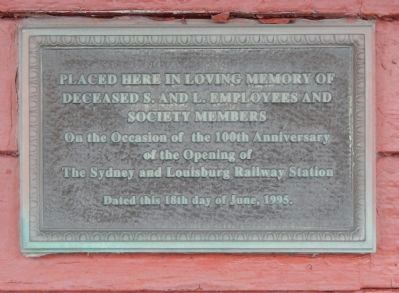 Sydney and Louisburg Railway Memorial. Click for full size. Sydney and Louisburg Railway Memorial image. Click for full size.