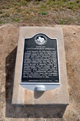 Site of Cottonwood Springs Marker image. Click for full size.