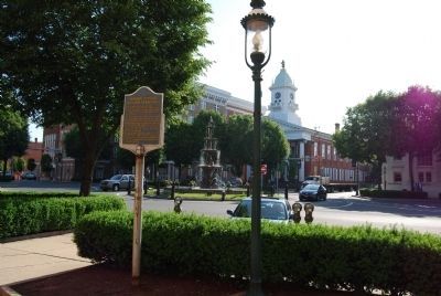 Memorial Fountain and Union Soldier Statue Marker. Click for full size. Memorial Fountain and Union Soldier Statue Marker image. Click for full size.