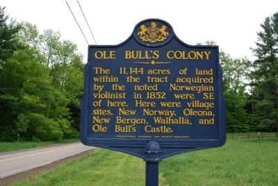 Ole Bull's Colony Marker image. Click for full size.