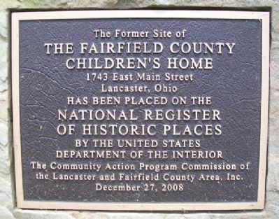 The Fairfield County Children's Home NRHP Marker image. Click for full size.