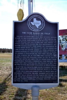 The Cook Ranch Oil Field Marker image. Click for full size.