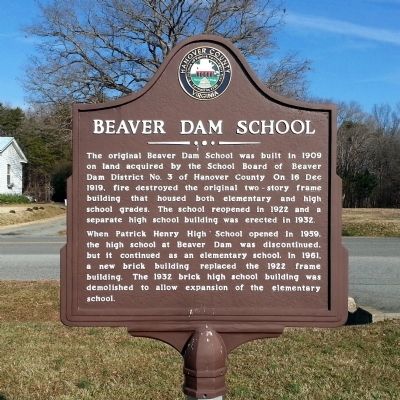 Beaver Dam School Marker image. Click for full size.