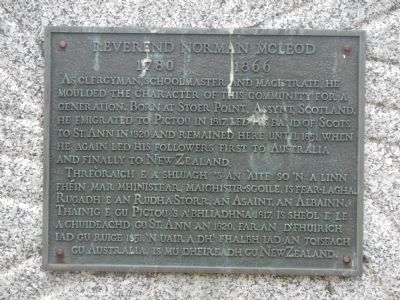 Reverend Norman McLeod Marker. Click for full size. Reverend Norman McLeod Marker image. Click for full size.
