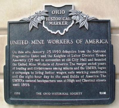 United Mine Workers of America Marker image. Click for full size.