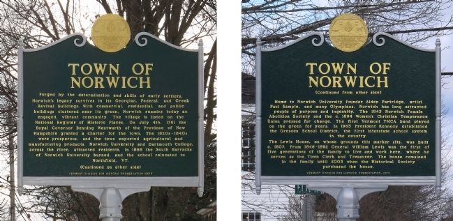 Town of Norwich Marker image. Click for full size.