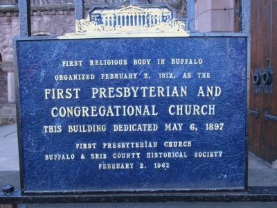 First Religious Body in Buffalo Marker. Click for full size. First Religious Body in Buffalo Marker image. Click for full size.