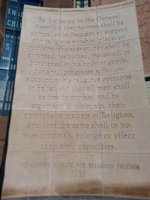 Virginia Statute for Religious Freedom 1786 image. Click for full size.
