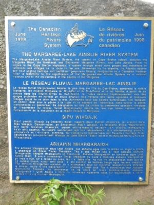 The Margaree-Lake Ainslie River System Marker. Click for full size. The Margaree-Lake Ainslie River System Marker image. Click for full size.