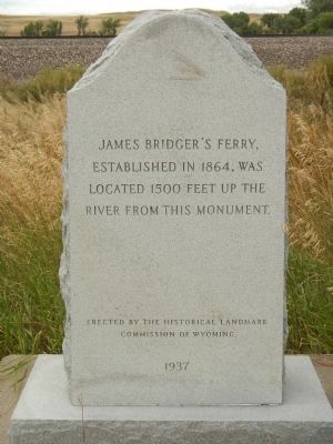 James Bridger’s Ferry Marker. Click for full size. James Bridger’s Ferry Marker image. Click for full size.