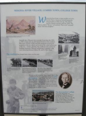 Winona: River Village, Lumber Town, College Town Marker image. Click for full size.