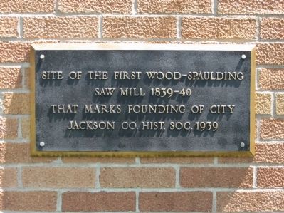 Site of the First Wood-Spaulding Saw Mill Marker image. Click for full size.