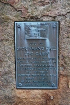 Site of Sportsman's Hall Log Cabin Marker image. Click for full size.