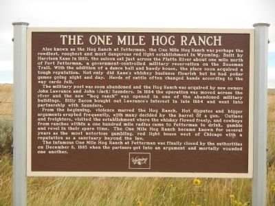 The One Mile Hog Ranch Marker image. Click for full size.