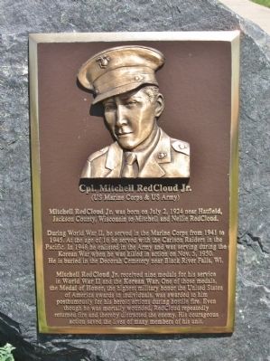 Cpl. Mitchell RedCloud Jr. Marker. Click for full size. Cpl. Mitchell RedCloud Jr. Marker image. Click for full size.