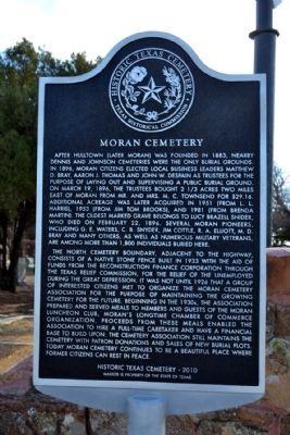Moran Cemetery Marker image. Click for full size.