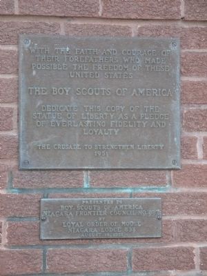 Replica of the Statue of Liberty Marker. Click for full size. Replica of the Statue of Liberty Marker image. Click for full size.
