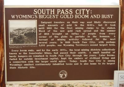 South Pass City: Wyomings Biggest Gold Boom and Bust Marker image. Click for full size.