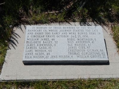 Willies Handcart Company Memorial Stone image. Click for full size.