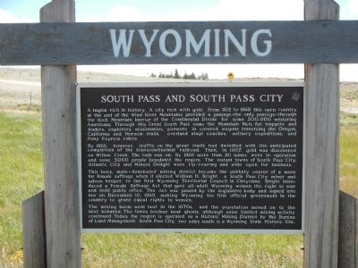 South Pass and South Pass City Marker image. Click for full size.