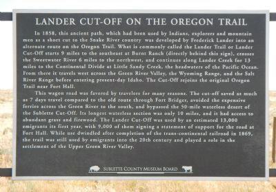 Lander Cut-Off on the Oregon Trail Marker image. Click for full size.