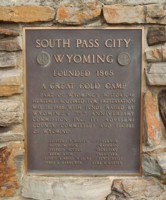 South Pass City Marker. Click for full size. South Pass City Marker image. Click for full size.