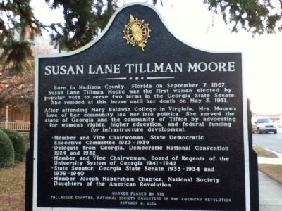 Susan Lane Tillman Moore Marker image. Click for full size.