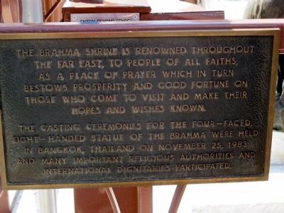 The Brahma Shrine Marker image. Click for full size.