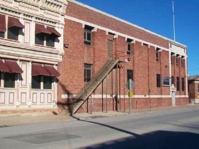 Flood Level Marker on Former Key Industries Building image. Click for full size.