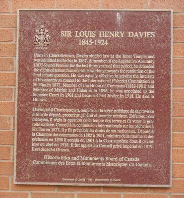 Sir Louis Henry Davis Marker. Click for full size. Sir Louis Henry Davis Marker image. Click for full size.