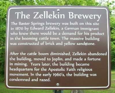 The Zellekin Brewery Marker image. Click for full size.