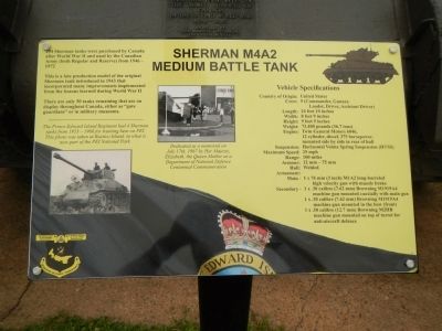 Sherman M4A2 Medium Battle Tank Marker image. Click for full size.